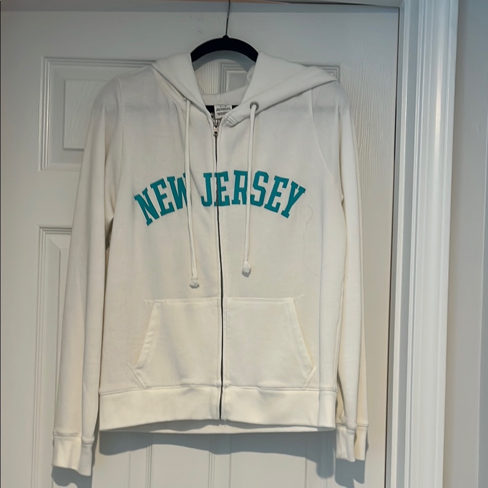 PINK Victoria's Secret White Zip-Up Hoodie